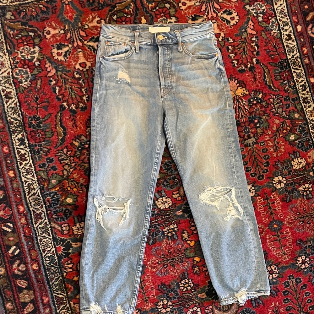Mother Superior The Tomcat Distressed Blue Jeans size 27